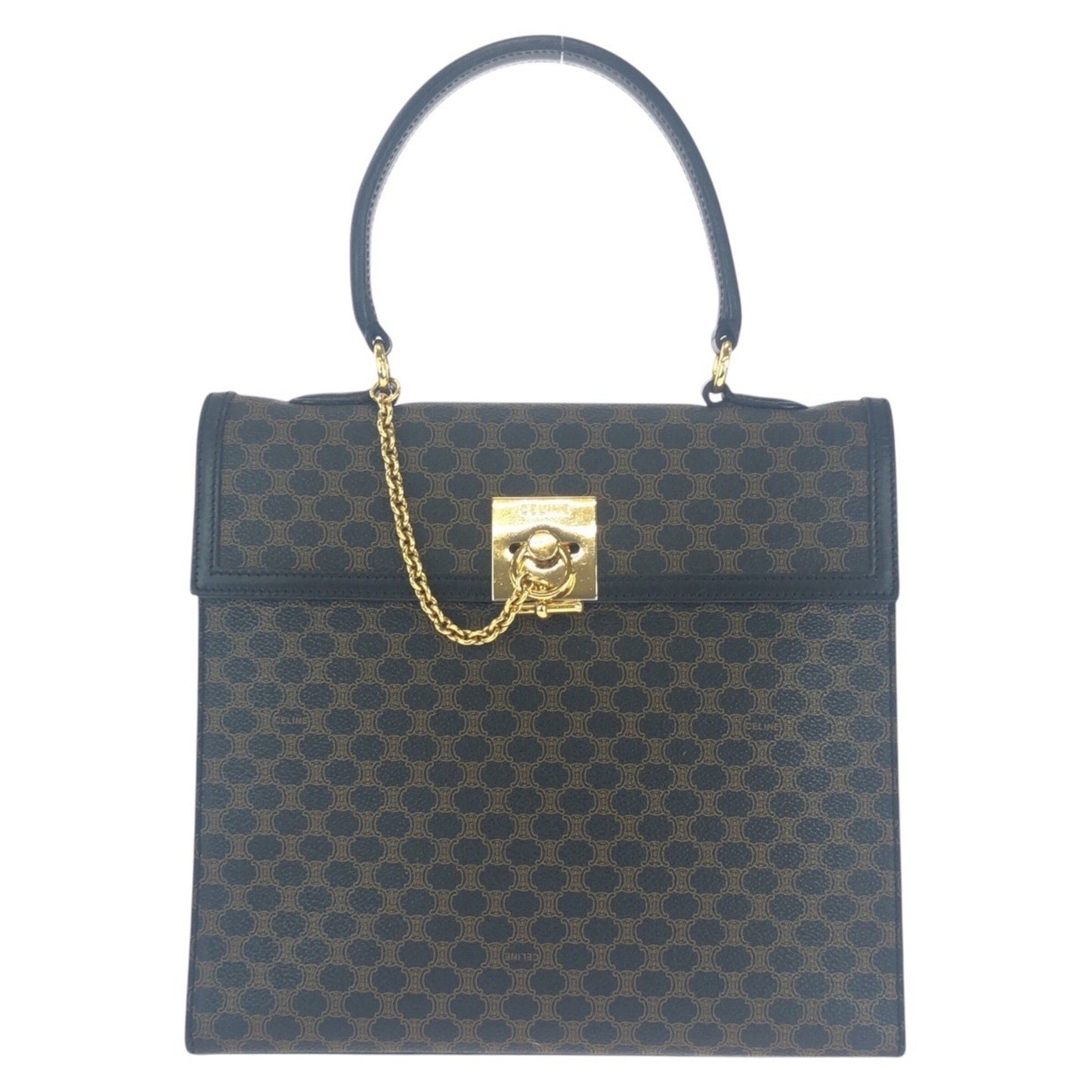 Celine Macadam Brown Gold Hardware Mc97 2 Handbag