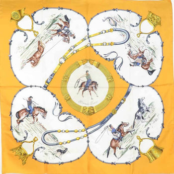 Hermes Hermes Scarf/Muffler Carre 90 Silk Yellow Multicolor