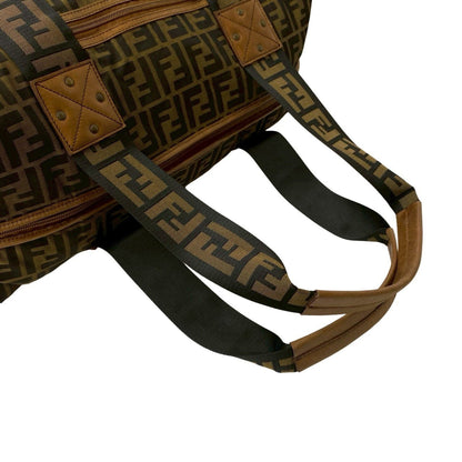Fendi Zucca Ff Pattern Leather And Nylon Tote Bag/Boston Bag