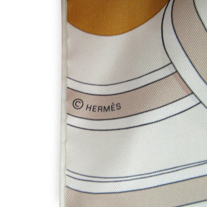 Hermes Grand Tolalala Maxi Twilly Silk Scarf/Muffler In Beige Multicolor