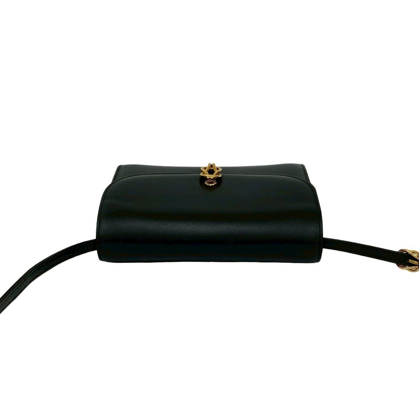 Gucci Old Gucci Vintage Calf Leather Mini Shoulder Bag/Pochette/Sacoche Black 16547