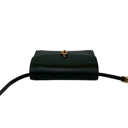 Gucci Old Gucci Vintage Calf Leather Mini Shoulder Bag/Pochette/Sacoche Black 16547