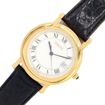 Gucci Men's 7200M Stainless Steel Quartz Watch with Leather Strap