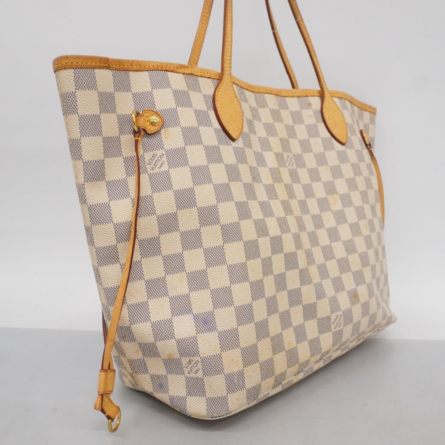Louis Vuitton Damier Azur Neverfull Mm Tote Bag N51107 White