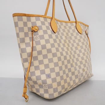 Louis Vuitton Damier Azur Neverfull Mm Tote Bag N51107 White