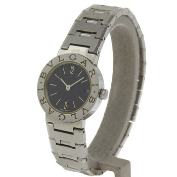 Bvlgari Wristwatch Bb23Ss Stainless Steel Quartz Analog Display Black Dial