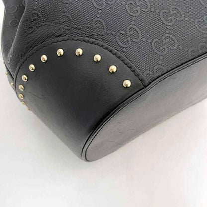 Gucci Shoulder Bag F-22751 Black Bright Diamante Shima 354229 Leather Studs 525040 Gucci Crossbody