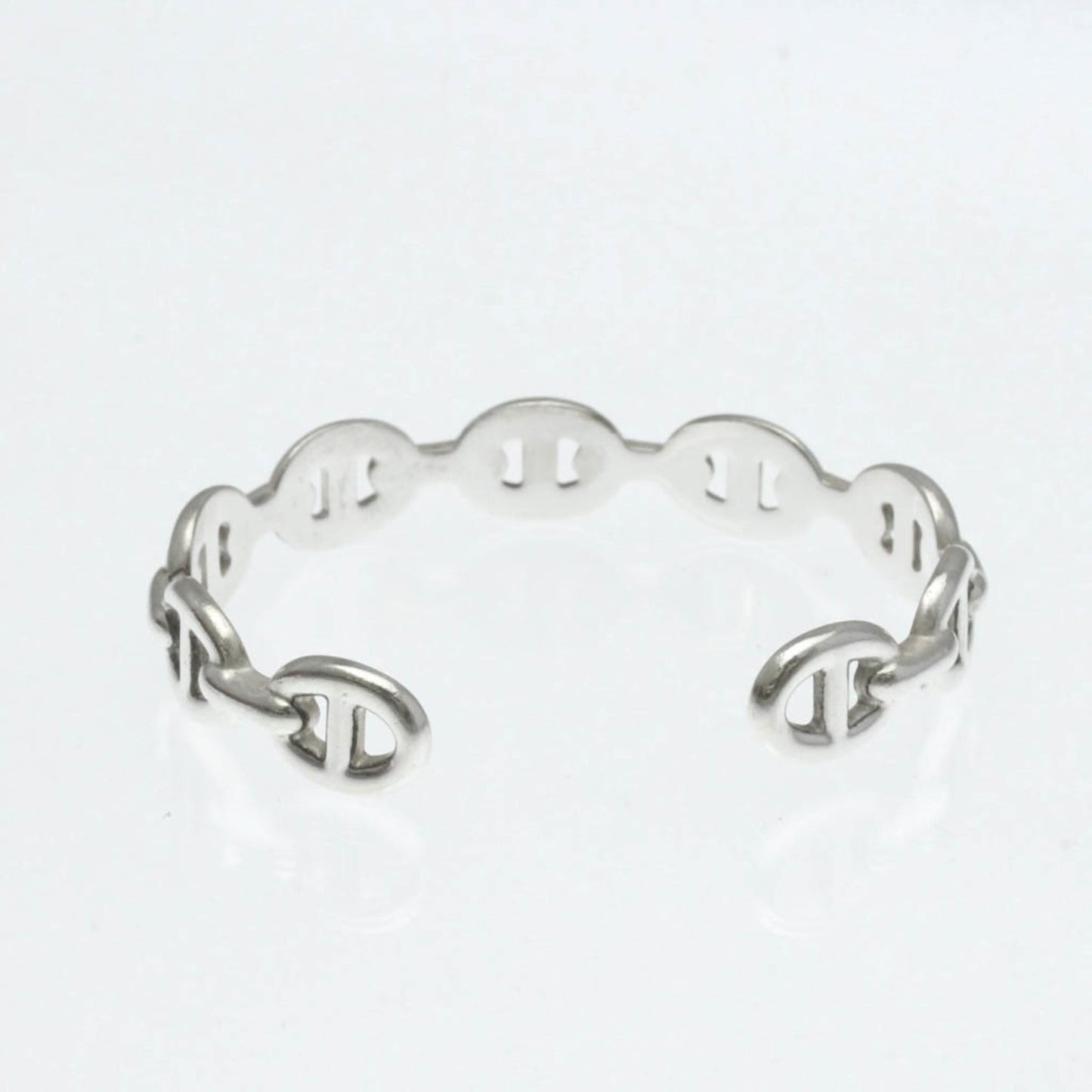 Hermes Chaine D'Ancre Silver 925 No Stone Bangle Silver