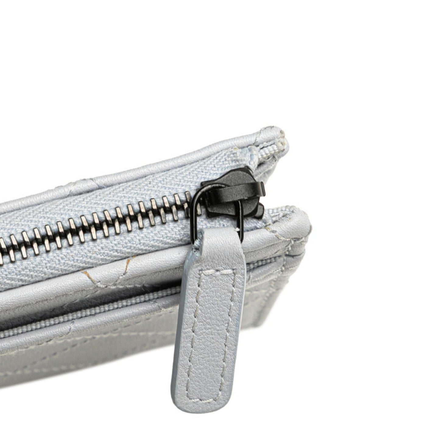 Chanel Matelasse Coco Mark Business Card Case Compact Wallet Purple Leather