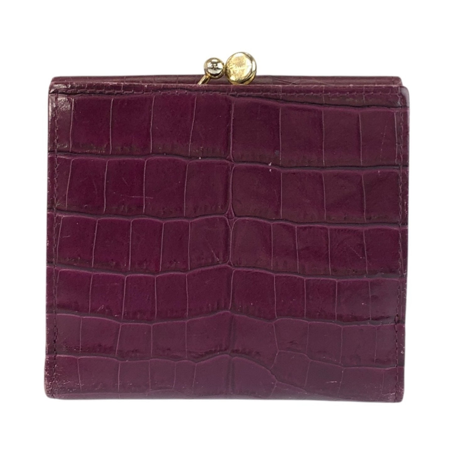 Salvatore Ferragamo Vara Embossed Wine Red Leather Wallet With Gold Hardware
