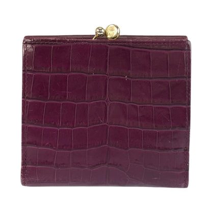 Salvatore Ferragamo Vara Embossed Wine Red Leather Wallet With Gold Hardware