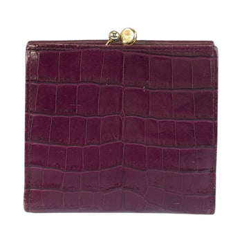 Salvatore Ferragamo Vara Embossed Wine Red Leather Wallet With Gold Hardware