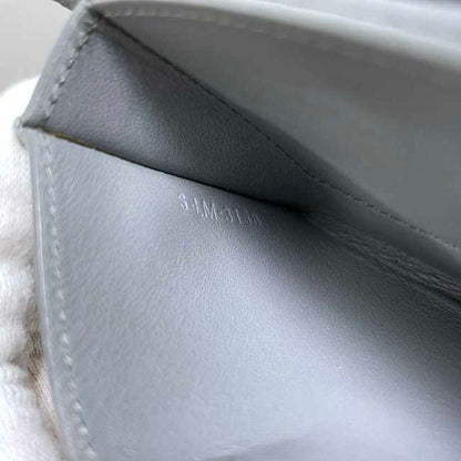 Celine Card Case Accordion F-21339 Grey Holder Leather Celine
