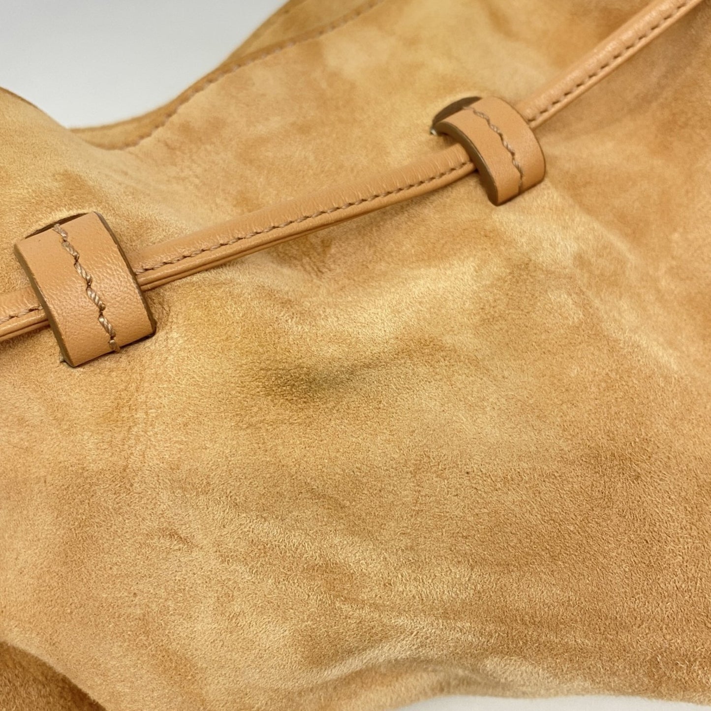 Salvatore Ferragamo Gancini Shoulder Bag In Beige Suede