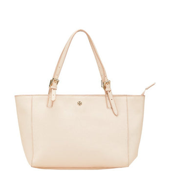 Tory Burch Tote Bag Shoulder Pink Beige Leather