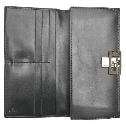 Gucci G Logo Long Wallet 035 2067 2098 Black Leather