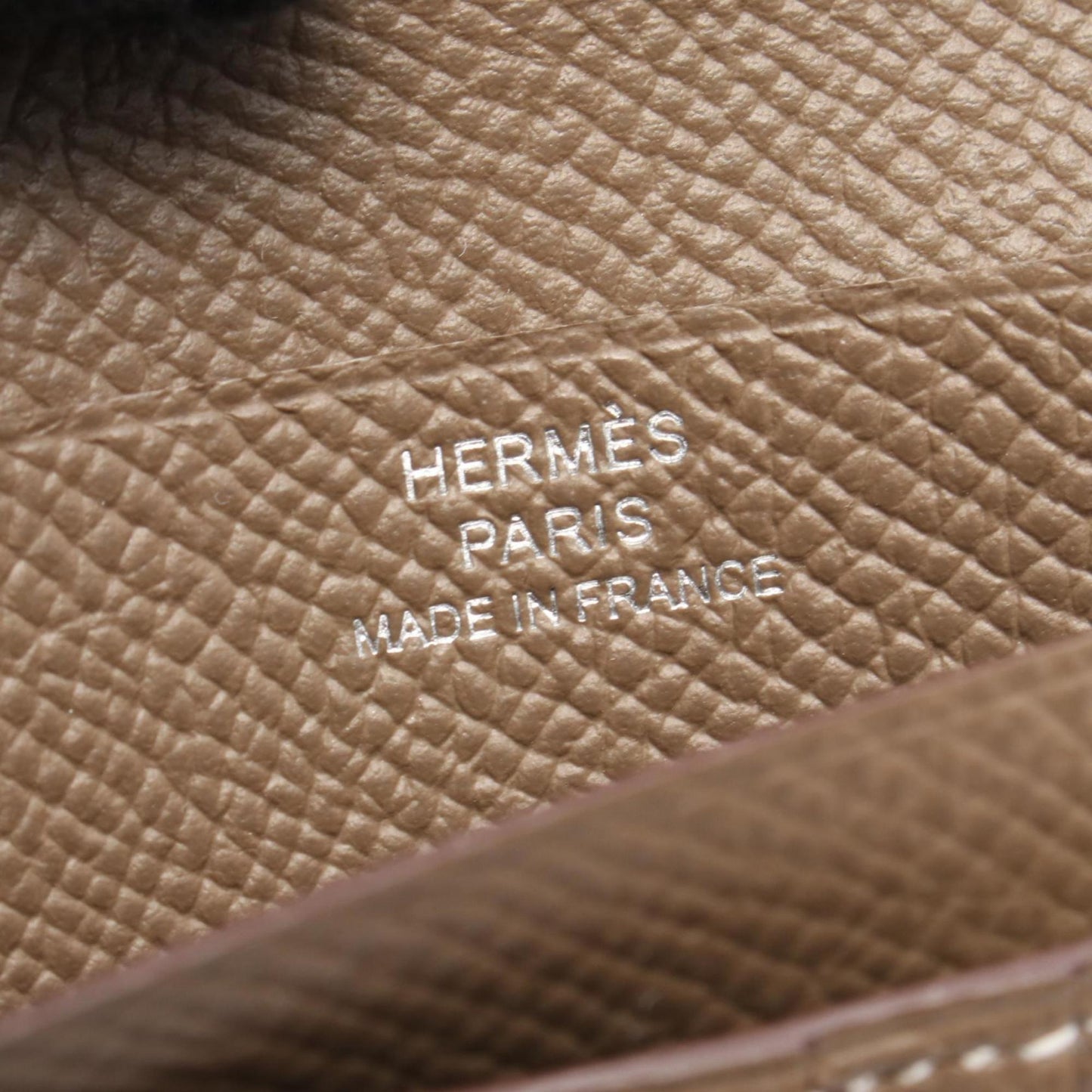 Hermes Herms Bearn Compact Bifold Wallet In Calfskin Leather (Cowhide) With Epsom Leather