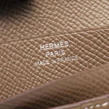 Hermes Herms Bearn Compact Bifold Wallet In Calfskin Leather (Cowhide) With Epsom Leather