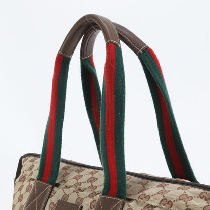 Gucci Gg Canvas Sherry Line Leather Tote Bag