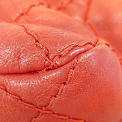 Chanel Shoulder Bag Wild Stitch W Chain Leather Red