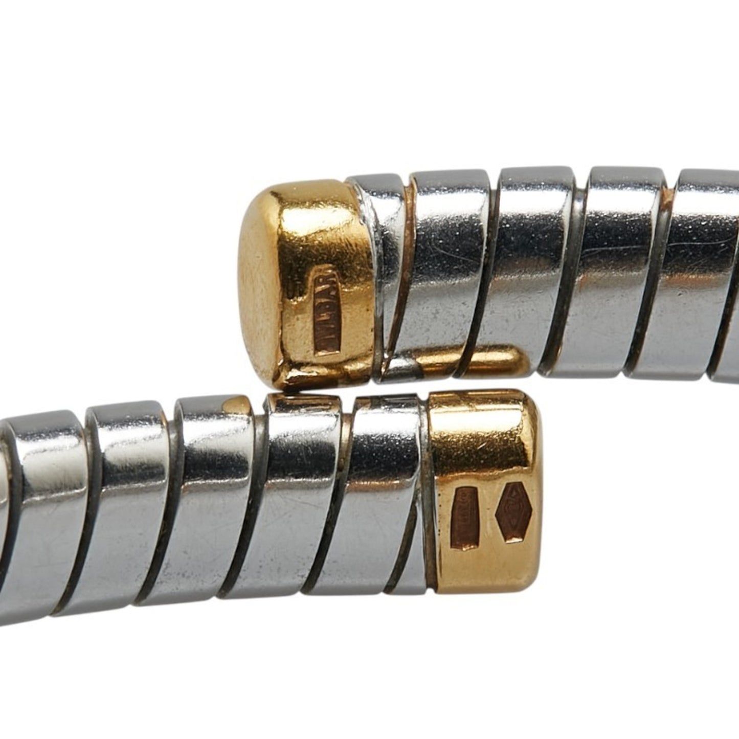 Bvlgari Doppio Cuore Bangle In Stainless Steel
