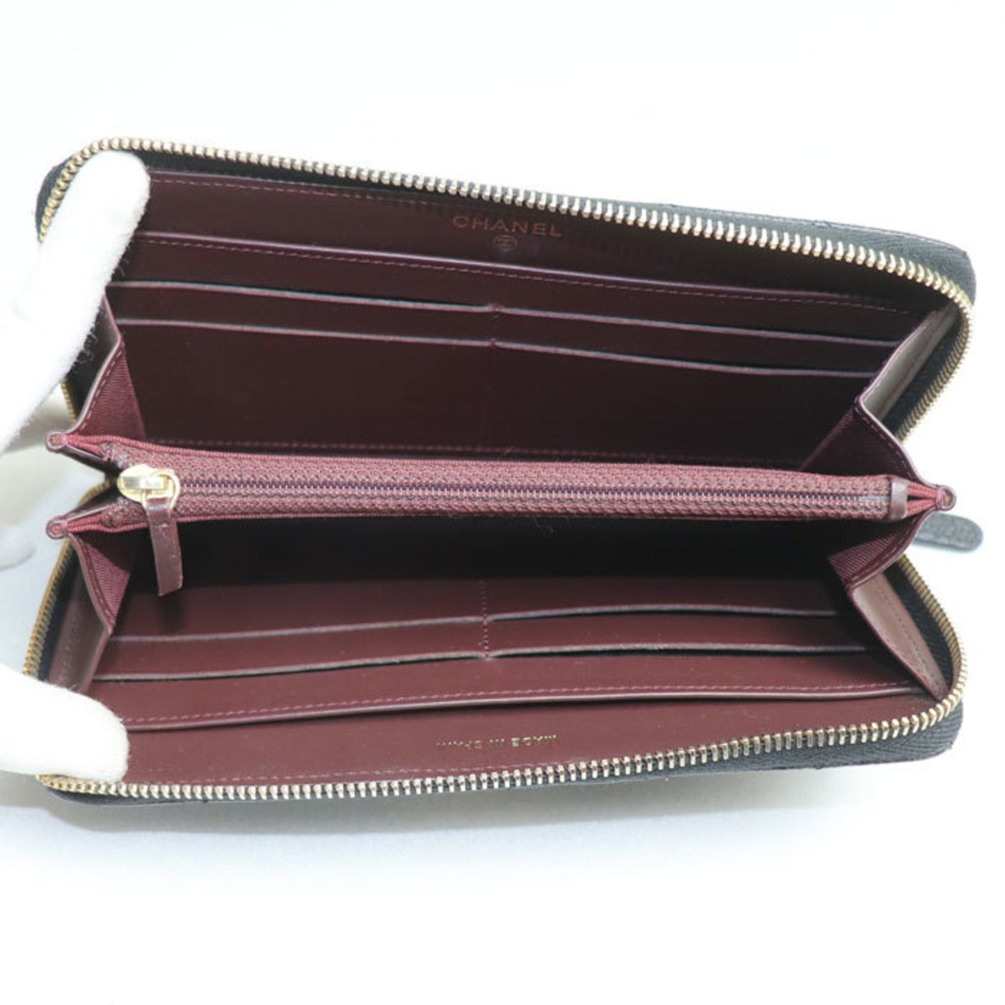 Chanel Classic Long Zip Wallet Round Black A50097