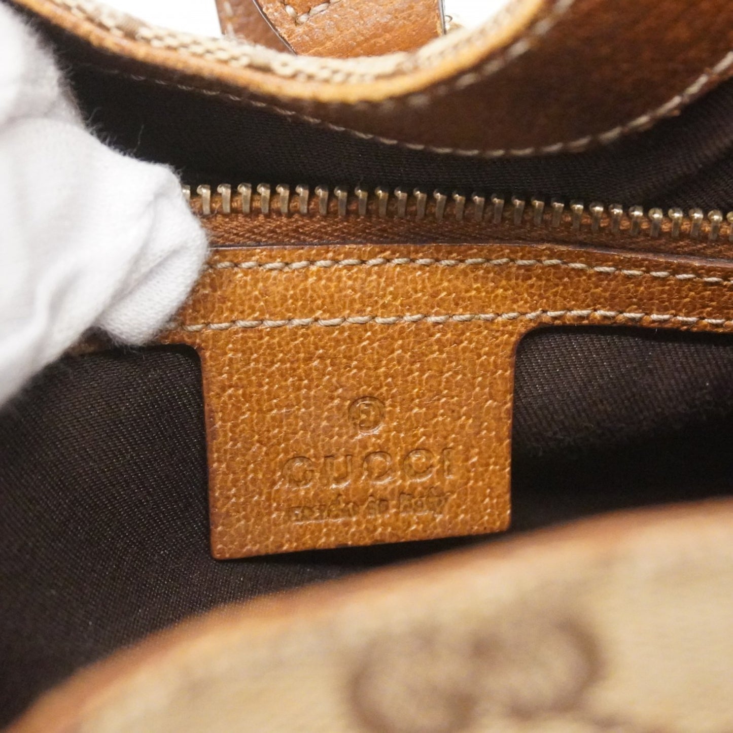 Gucci Gg Canvas New Jackie Handbag 124407 Beige Brown Champagne