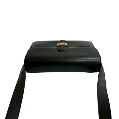 Celine Vintage Carriage Hardware Calf Leather Shoulder Bag/Pochette/Sacoche In Black