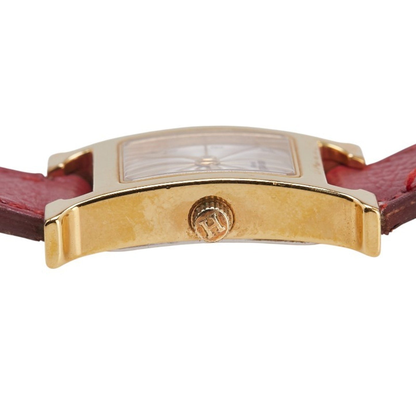 Herms H Watch Hh1.201 Quartz Silver Dial Stainless Steel Leather