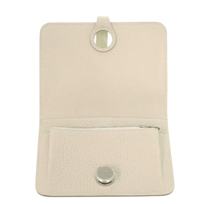 Unused Herms Dogon Compact Taurillon Clemence Beton Bifold Wallet