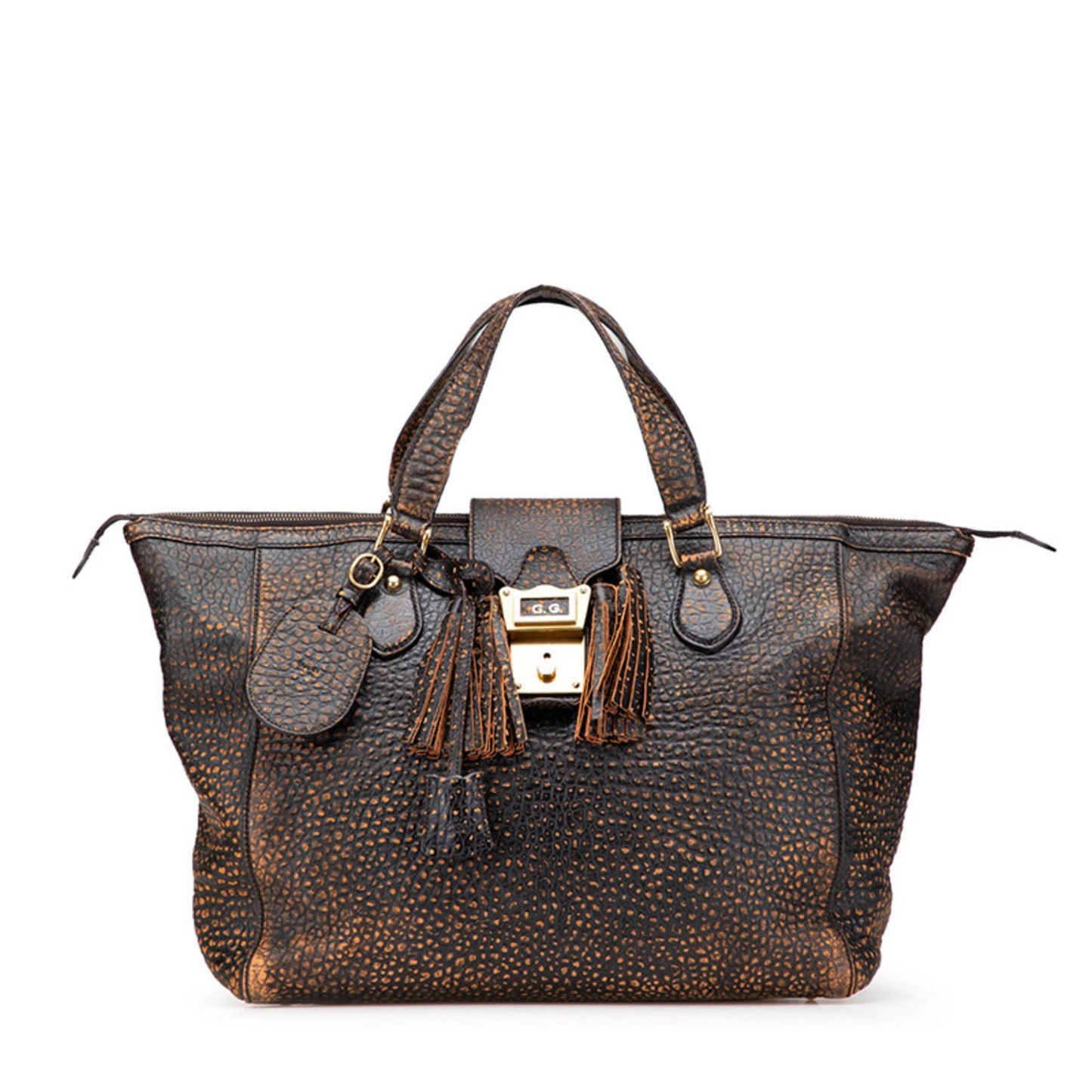 Gucci Handbag Boston Bag 303891 Black Orange Leather