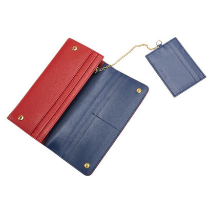 Prada Vitello Dino Long Wallet 1Mh132 Red Calfskin Leather