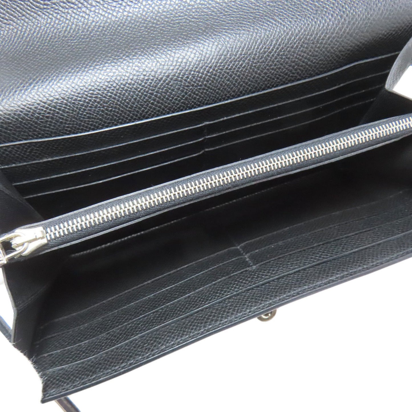 Hermes Herms Kelly Wallet Long Silver Hardware Epson