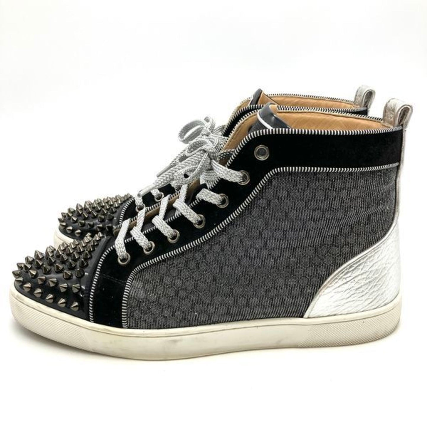 Christian Louboutin Louis Spike High Top Sneakers Black Size 42