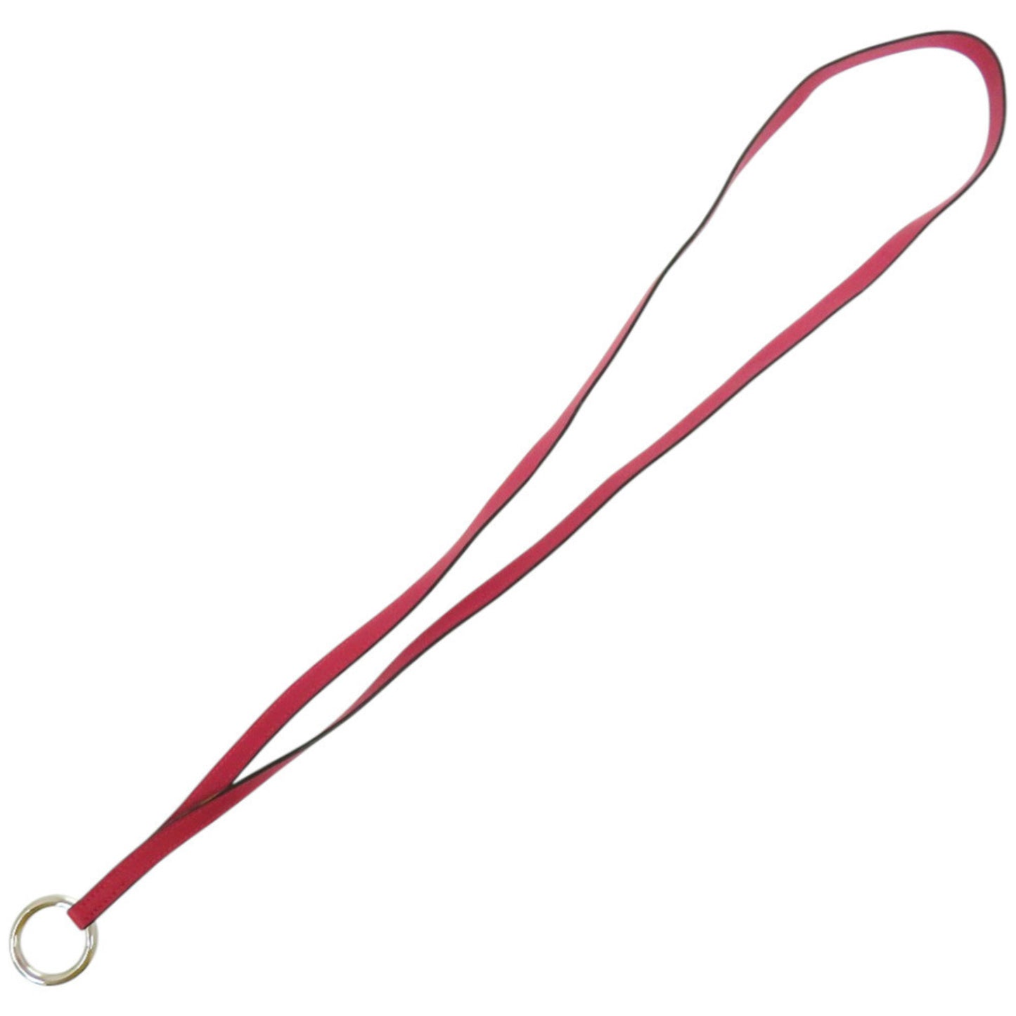 Hermes Leather Neck Strap With Raspberry Y Stamp