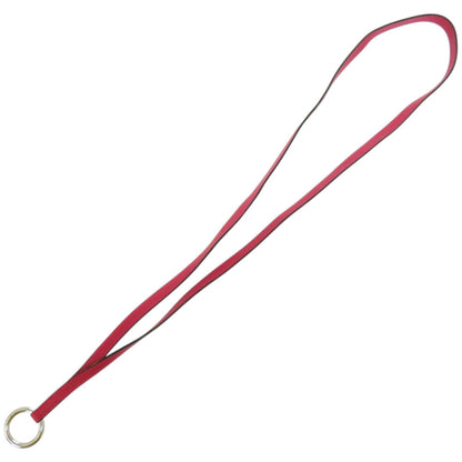 Hermes Leather Neck Strap With Raspberry Y Stamp