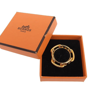 Hermes Lugate Chaine D'Ancre Scarf Ring In Gold With Box