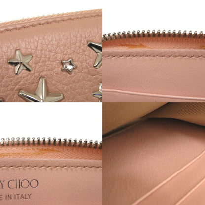 Jimmy Choo Philippa Star Stud Leather Pink Long Wallet 1689Jimmy Choo