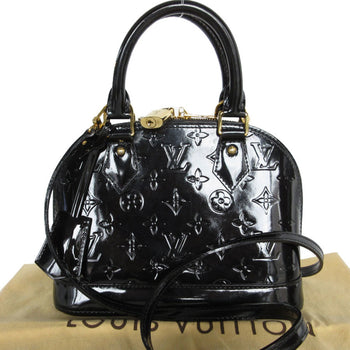 Louis Vuitton Handbag Shoulder Bag Monogram Vernis Alma Bb Patent Leather Black Gold