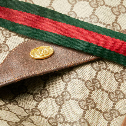 Gucci Old Gg Supreme Sherry Line Tote Bag 39.02.003 Beige Brown Pvc Leather