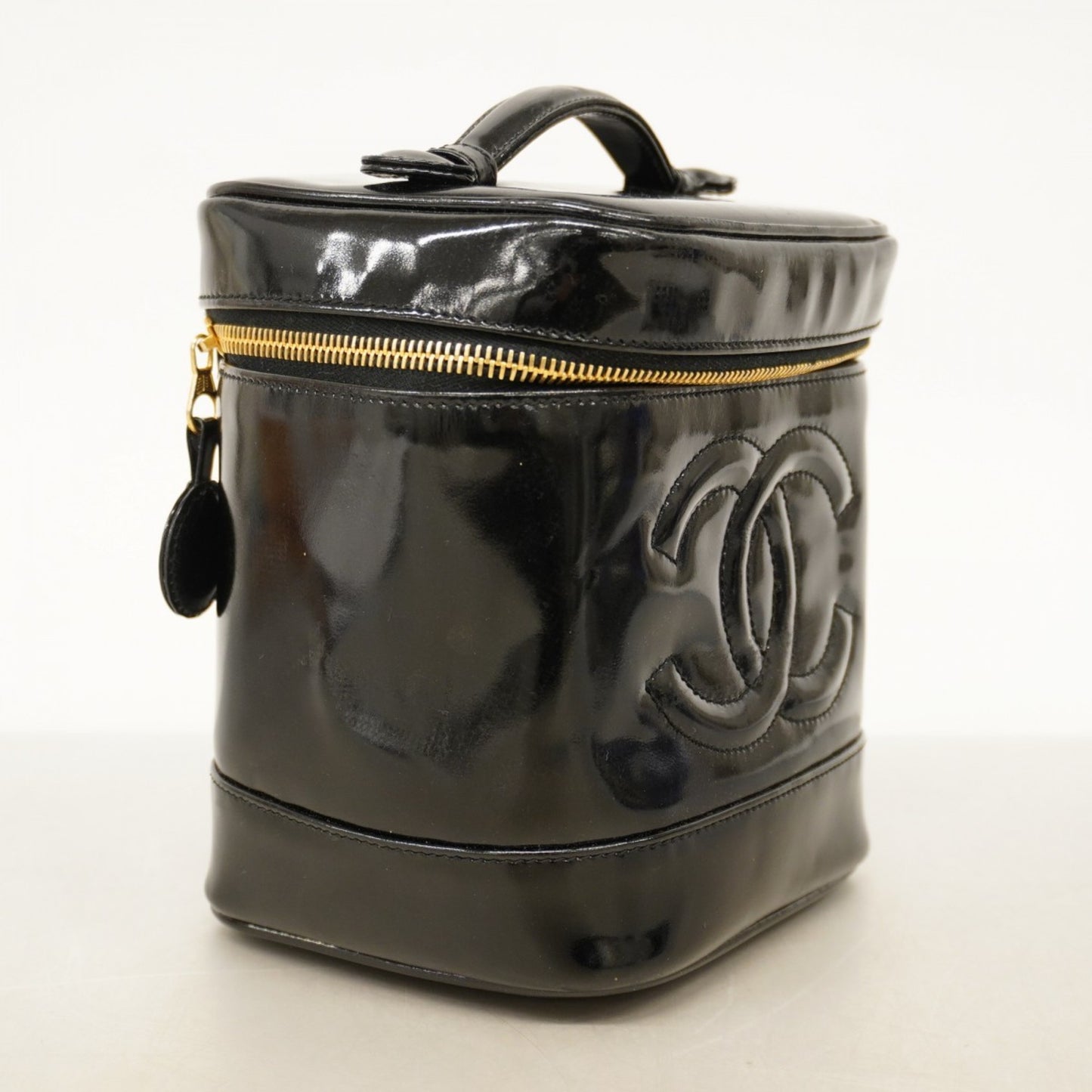 Chanel Vanity Bag Patent Leather Black