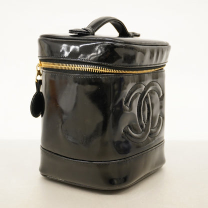 Chanel Vanity Bag Patent Leather Black