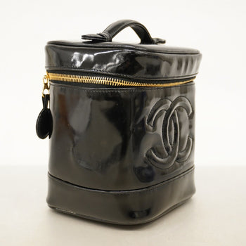 Chanel Vanity Bag Patent Leather Black