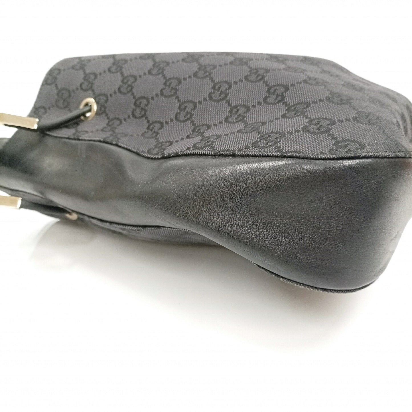 Gucci 001 3748 Handbag Gg Canvas Leather Black Ja-25117