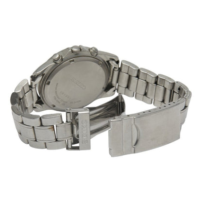 Seiko Date Watch 7T92-0Dx0 Quartz Black Dial Stainless Steel