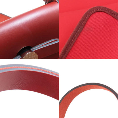Hermes Airbag Zip Pm Red Handbag Toile Officier
