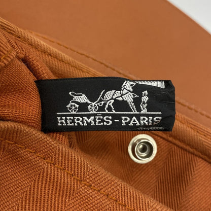 Hermes Herms Valparaiso Pm Tote Bag In Toile Chevron Orange