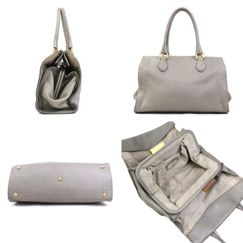 Fendi Handbag Selleria Leather Grey Gold