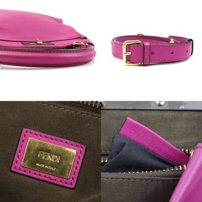 Fendi Handbag Shoulder Bag Peekaboo Leather Magenta