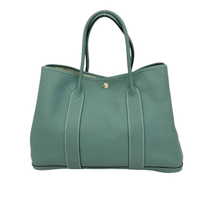 ?P Engraved Hermes Garden Party Pm Negonda Leather Tote Bag/Handbag In Light Blue